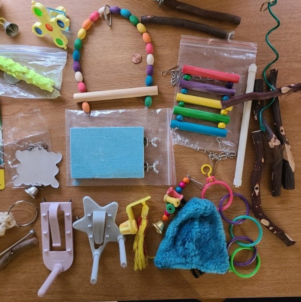 30 piece bird toy and accessories $20